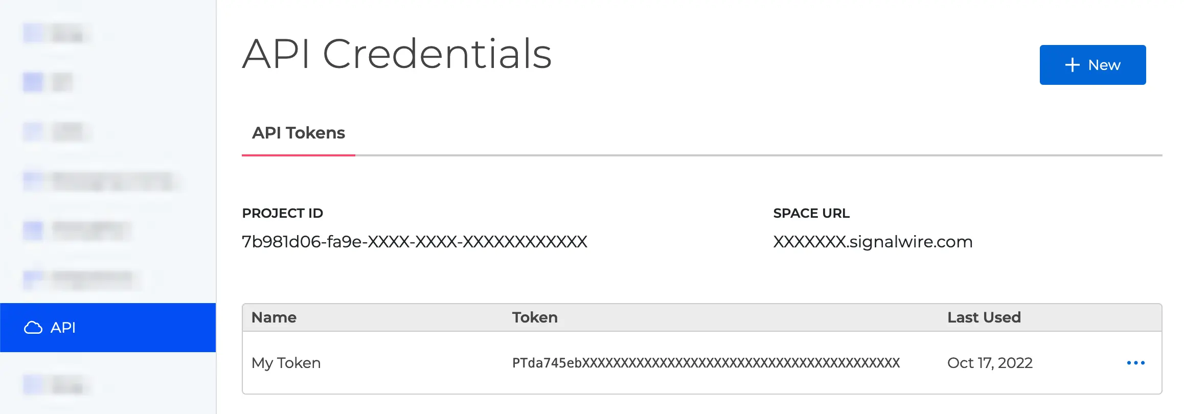 API credentials in the Dashboard.